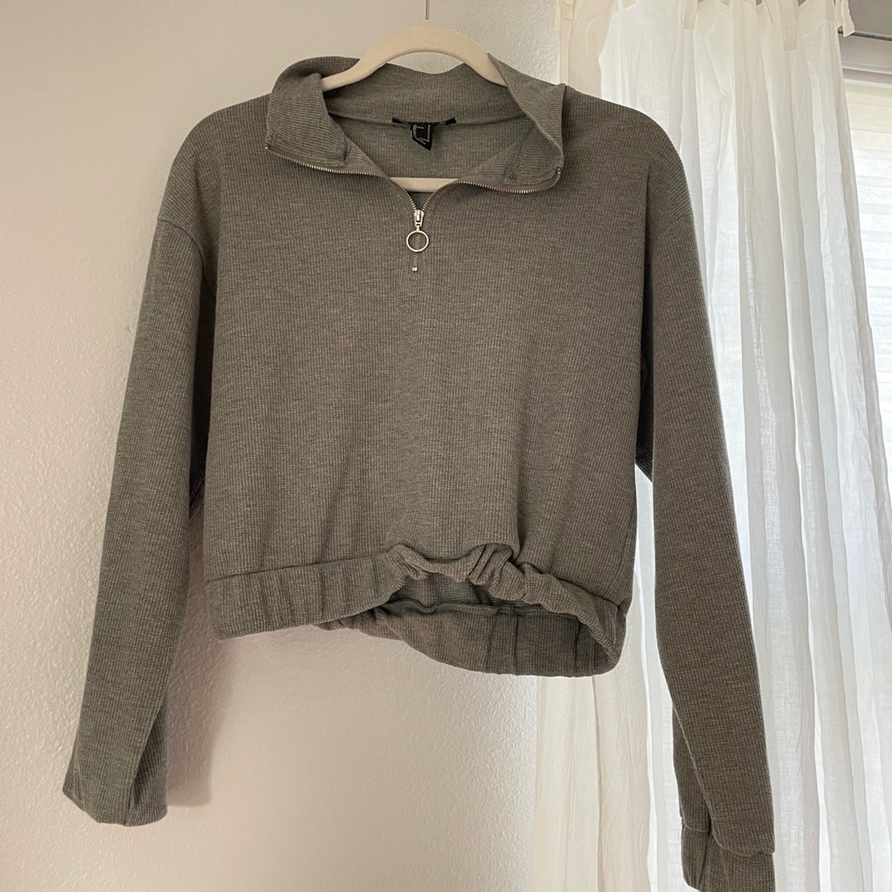 Forever 21 Gray Quarter Zip